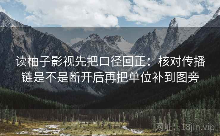 读柚子影视先把口径回正：核对传播链是不是断开后再把单位补到图旁